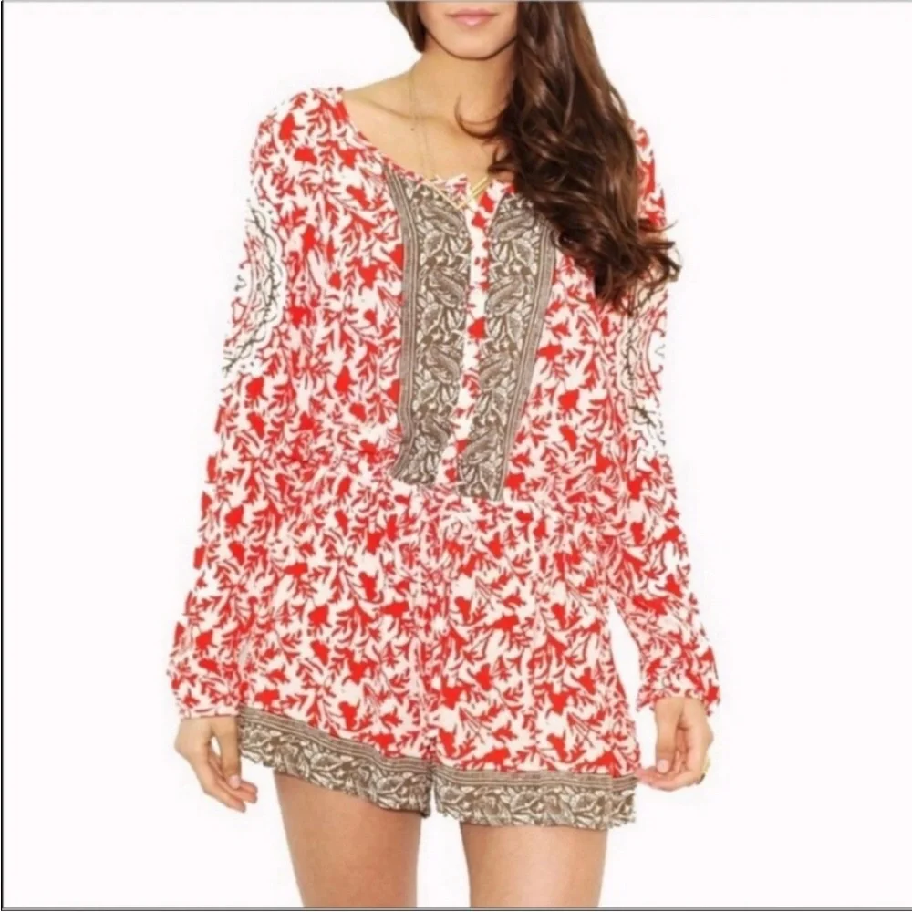 Free People Resort Romper Gardenia Combo | Size Extra Small